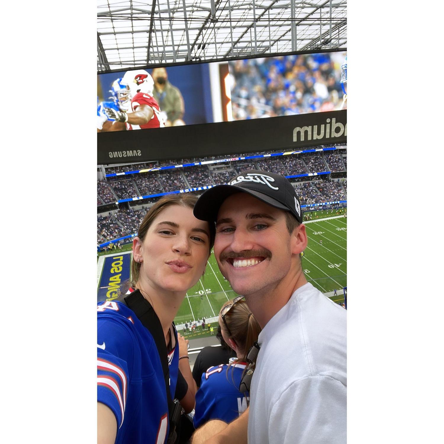 A patriots fan supporting a Bills fan, thats how you know it's true love!