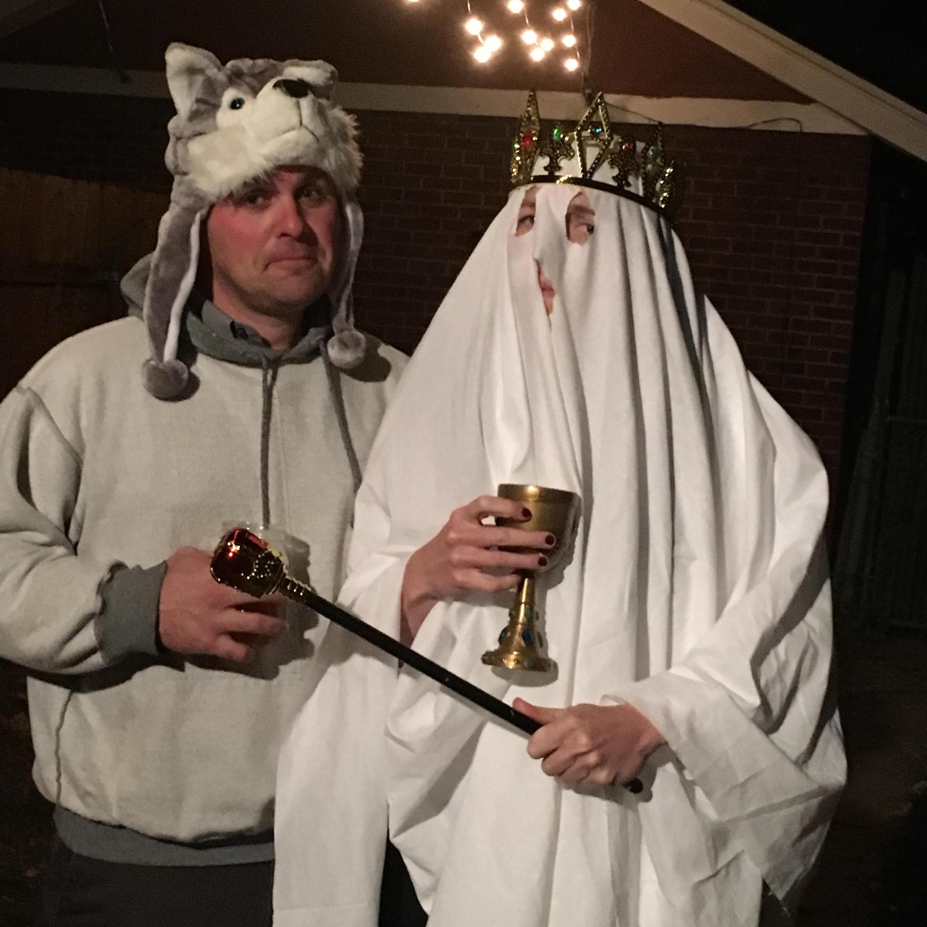 To a game of thrones party went a dire wolf and the ghost of Joffrey...