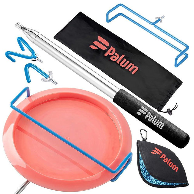 Palum Disc Golf Retriever Pole 16 ft - Telescopic Discs Retriever with Durable Stainless Steel Frame and Carry Bag - Extendable Accessories Grabber to Retrieve Discs in Water, Trees, Bushes