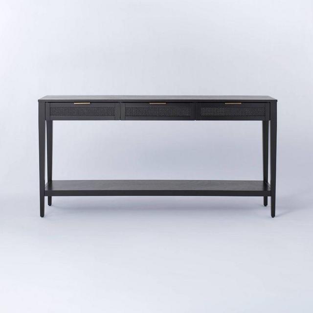East Bluff Woven Drawer Console Table Black - Threshold™ designed with Studio McGee