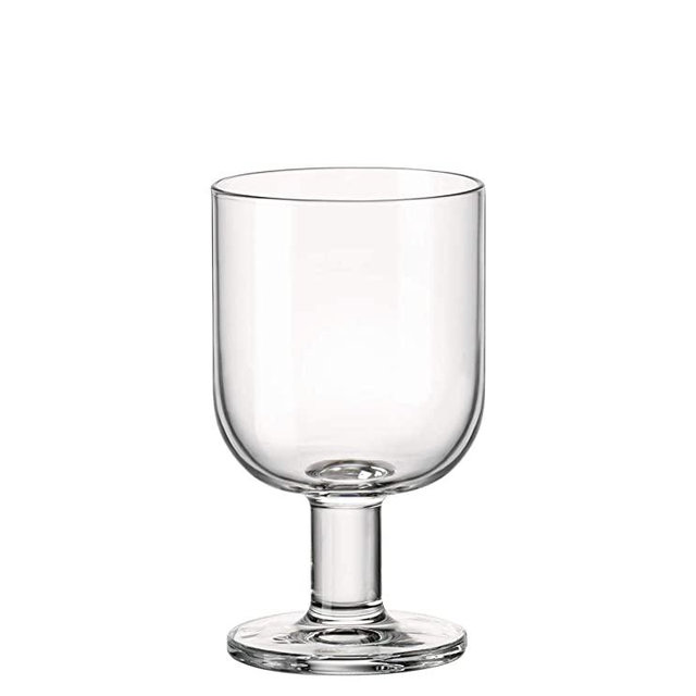 Bormioli Rocco Hosteria Set Of 6 Stackable Wine Glasses, 9.5 Oz. Goblet, Clear Tempered Glass, Made In Italy.