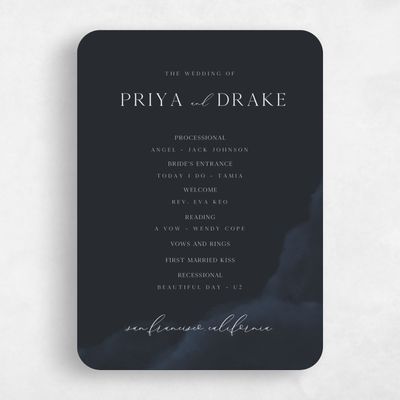 Black Rounded Wedding Program - Altavilla