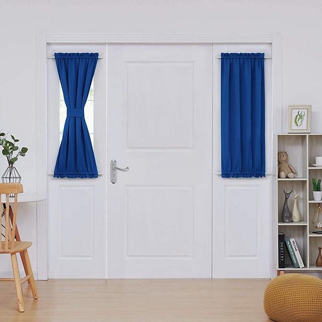 Deconovo Rod Pocket Blackout Door Panel 25x40 Inch Royal Blue