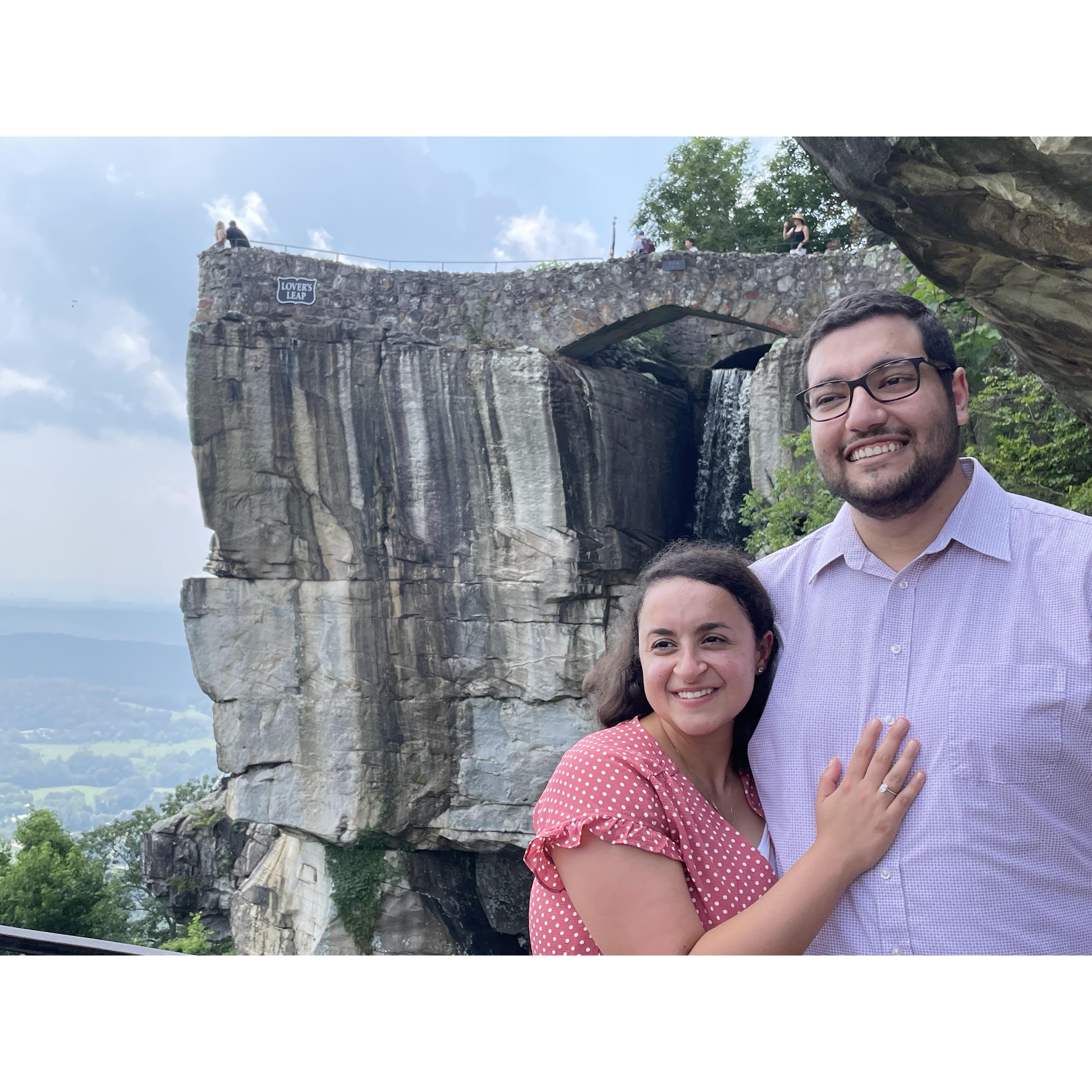 The proposal was in Rock City in Chattanooga. Eriny was surprised!