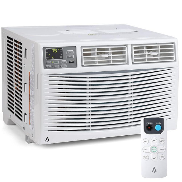 8,000 BTU Window Air Conditioner,Cool Rooms Up to 350 Sq.Ft.,Smart Window AC Unit with Smartphone App or Remote Control,3 Fan Mode,Sleep&ECO Mode,Washable Filter,for Bedroom Apartment Office,New R32