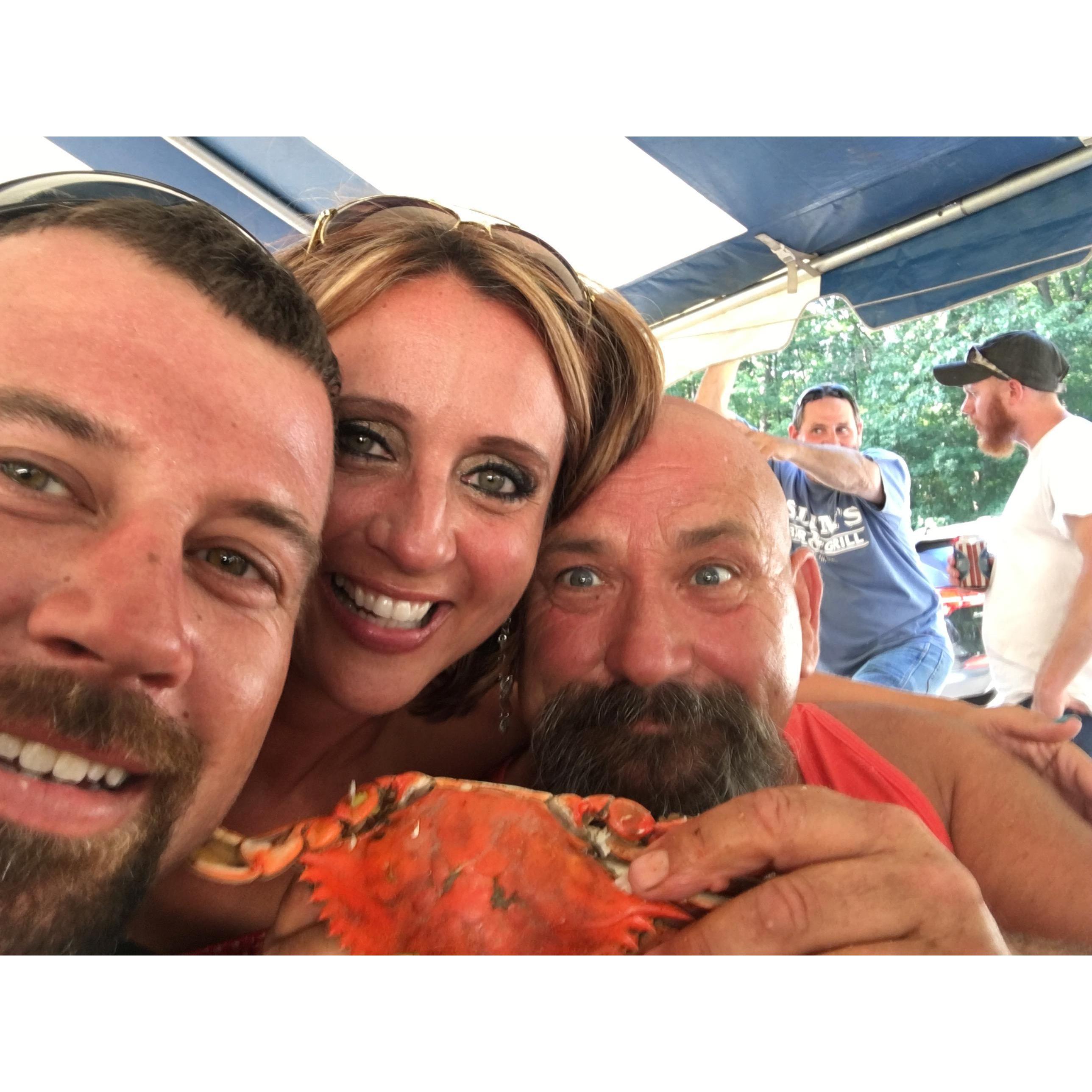 At the crab feast with Timmy Gay.