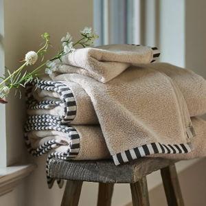 Anthropologie The Sloane Stripe Trim Soft Cotton Towel Collection - Bath Towel