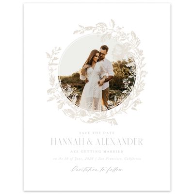 Classic Greige, White Wedding Digital Save the Date - Treviso Photo
