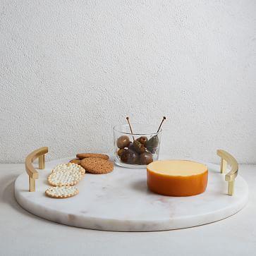 West Elm Marble & Brass Round Cheese Board