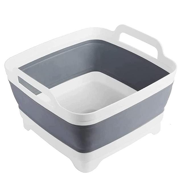 Dishpan for Washing Dishes,9L Collapsible Dish Tub Portable Sink,Wash Dish Basin,Foldable Laundry Tub,Washing Basin with Drain Plug,Dishpan for Kitchen Sink,Camping Dish Washing Tub