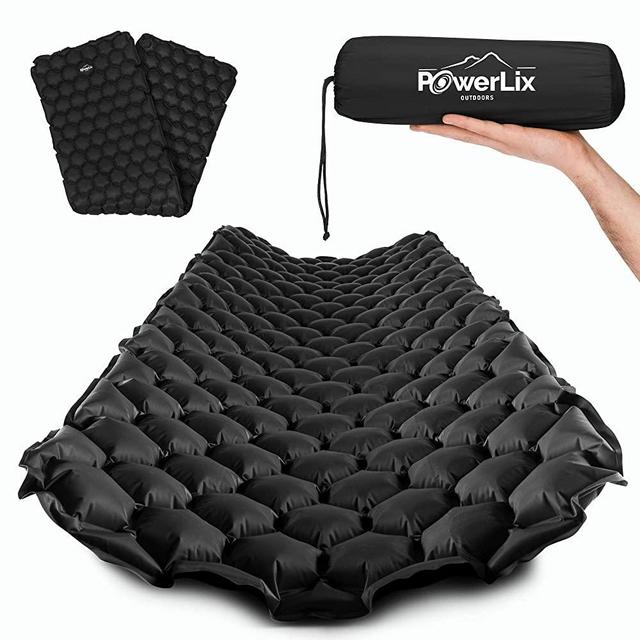 POWERLIX Sleeping Pad - Ultralight Inflatable Sleeping Mat, Ultimate for Camping, Backpacking, Hiking - Airpad, Inflating Bag, Carry Bag, Repair Kit - Compact & Lightweight Air Mattress
