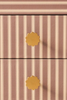 Wiggle Scalloped Brass Knobs, Set of 2