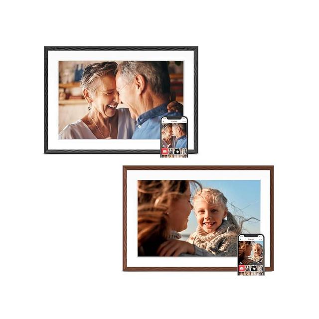 Frameo Digital Picture Frame 2 Pack, 1pc 10.1inch Classic Black Photo Frame Electronic 32GB Memory, 1280 * 800 Touch Screen, 1pc 10.1inch 1280 * 800 Champion Gold Digital Photo Frame 32GB Memory