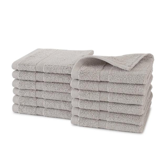 12pc Purity Wash Cloth Light Gray - Martex