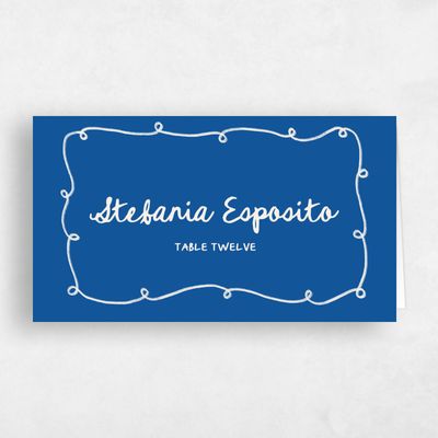 Cobalt, Blue Wedding Place Card - Fairuza