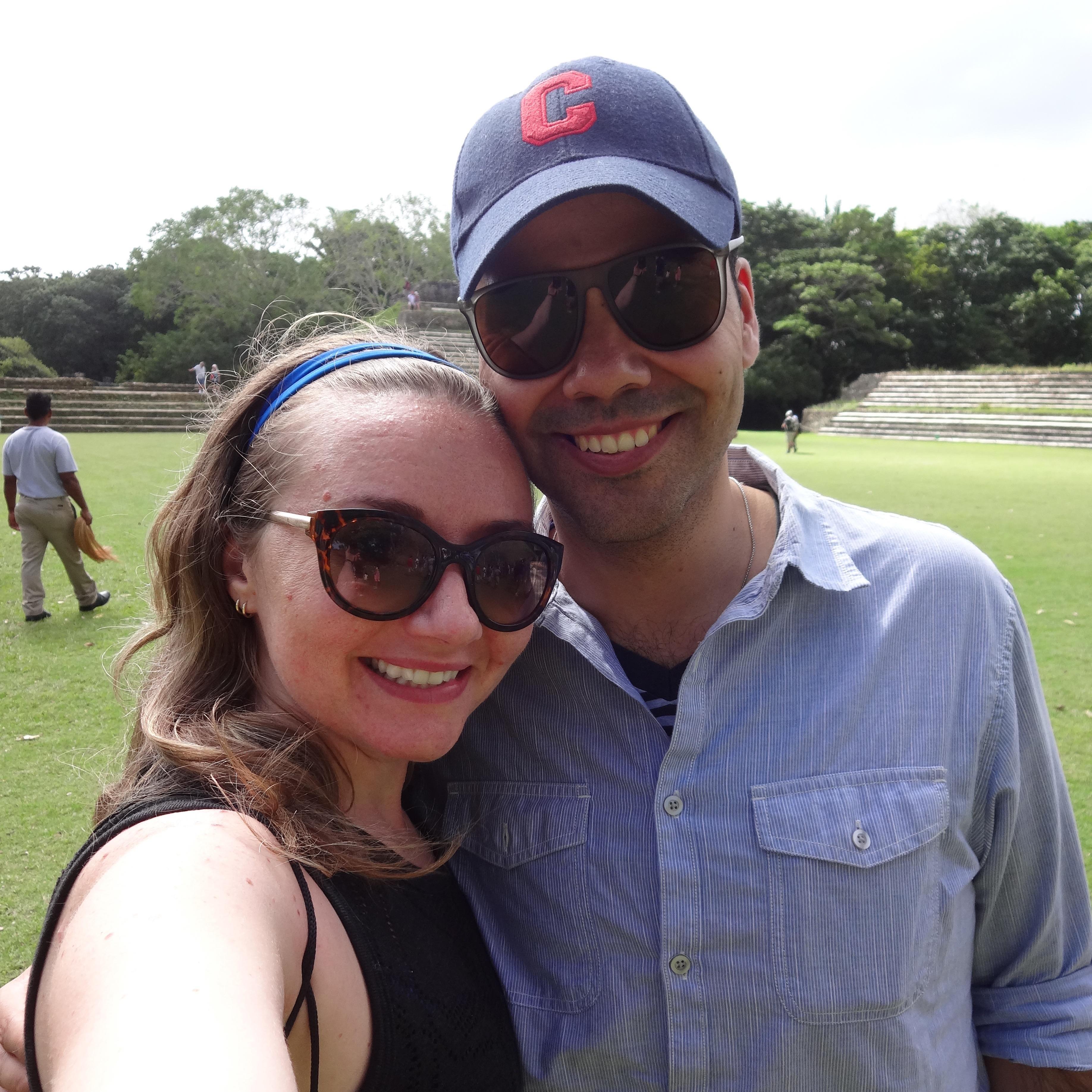 Exploring pyramids in Belize.