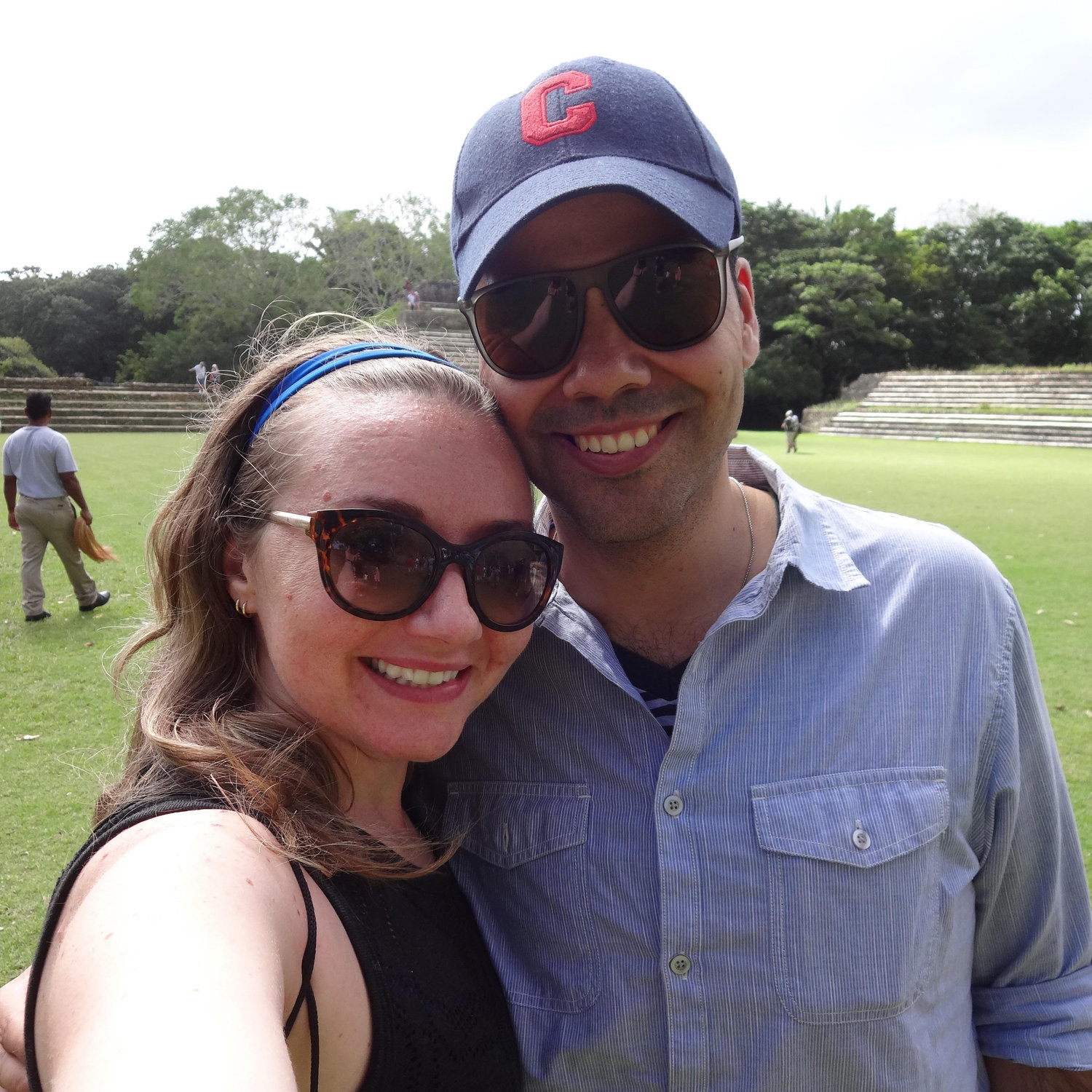 Exploring pyramids in Belize.