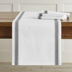Restaurant Stripe Table Runner, Black