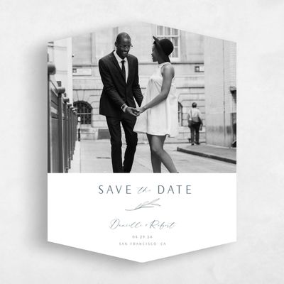 White Diamond Wedding Save the Date - Avila Portrait