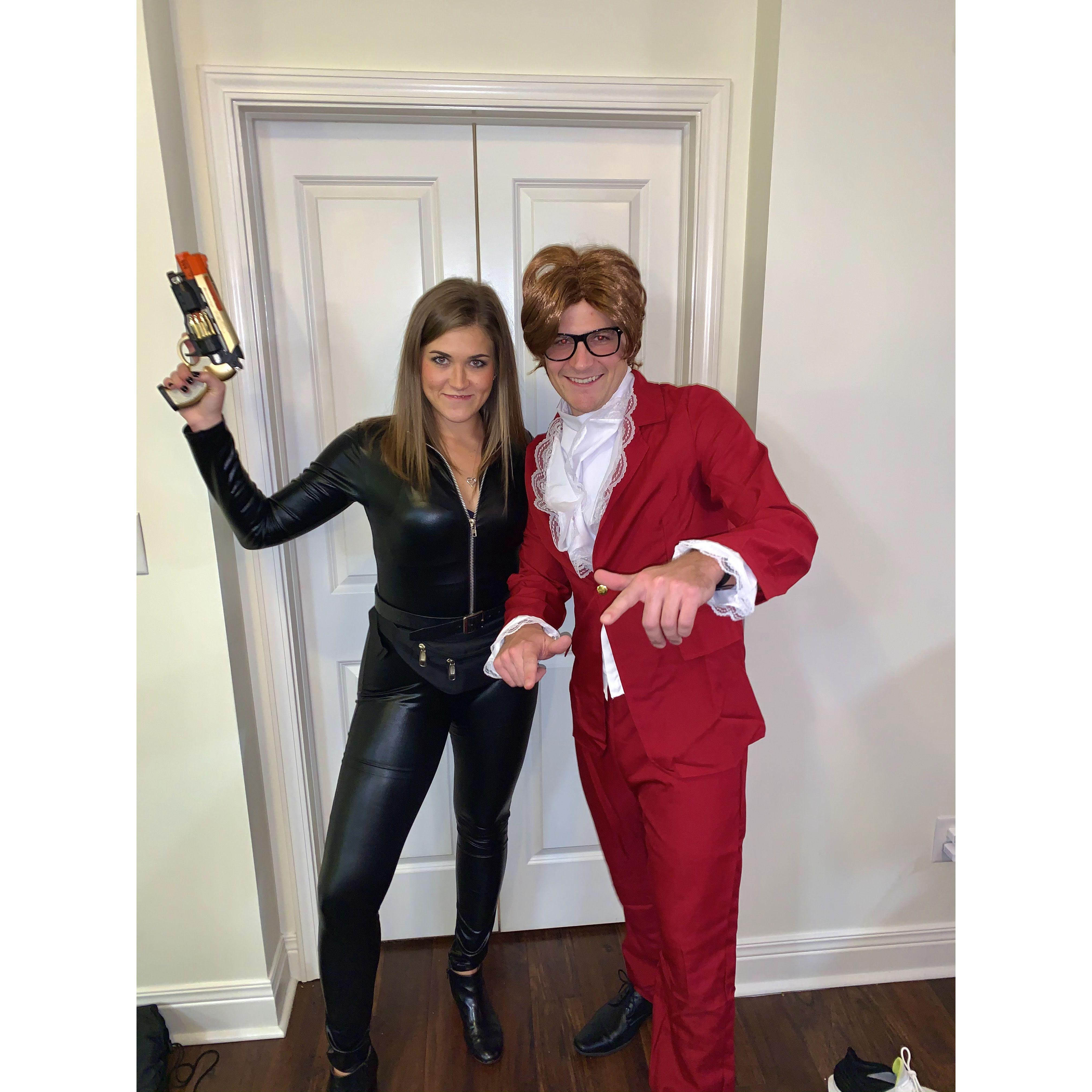 Halloween dressed as Austin Powers and his wing-women Vanessa Kensington