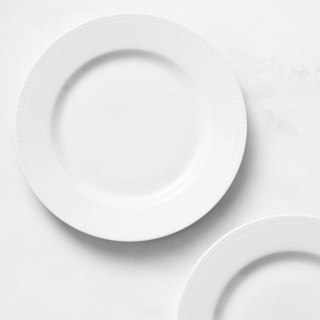 Apilco Beaded Hemstitch Porcelain Salad Plates, Set of 8