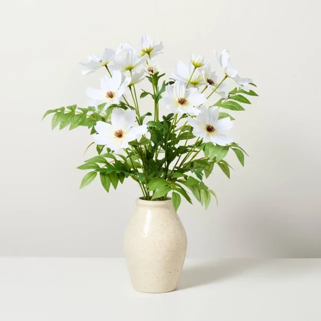 15"x17" Faux White Cosmos Floral Arrangement - Hearth & Hand™ with Magnolia