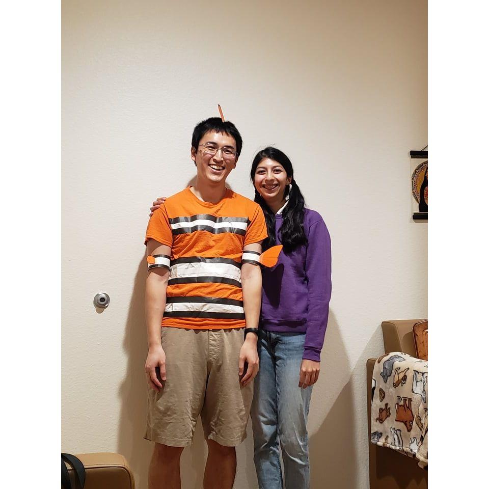A couples' Halloween costume- can you guess who?