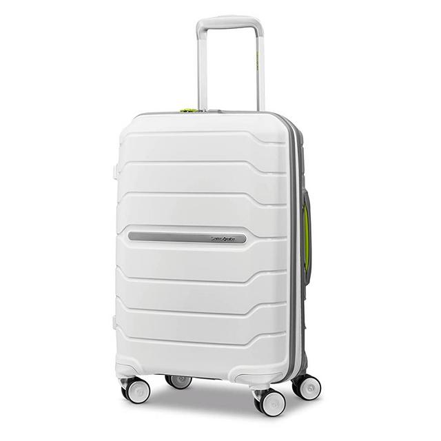 Samsonite Freeform Hardside Expandable with Double Spinner Wheels, Carry-On 21-Inch, White/Grey