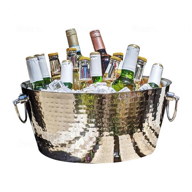 BREKX Double-Walled Insulated Steel Ice Bucket with 4 Champagne Flutes Combo Set - Champagne Ice Bucket for Parties, Wedding Gifts for the Couple, Mimosa Bar Supplies