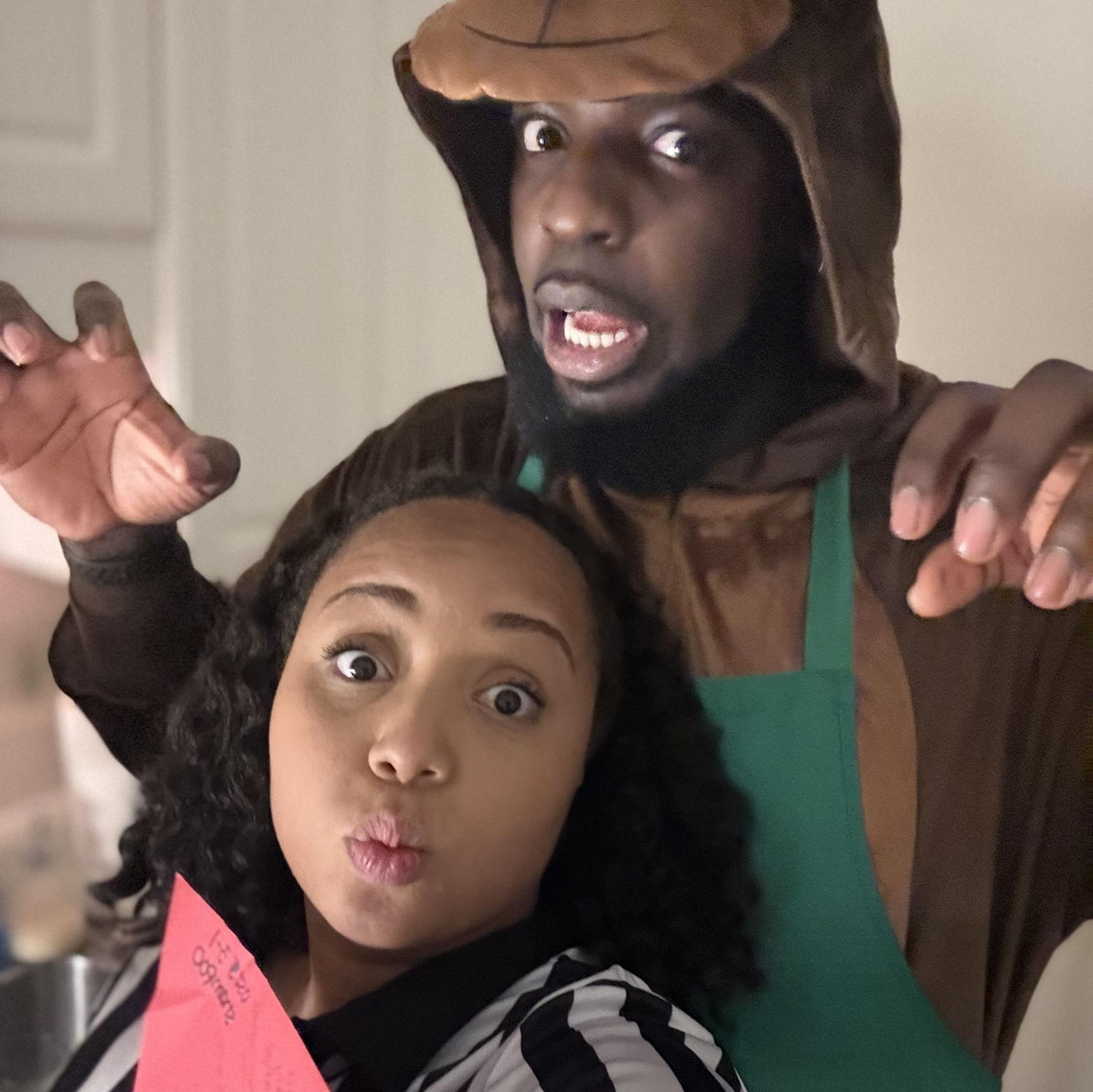 ChatGPT said:  They kept growing in love—always playful, creating traditions to share with their future kids. That Halloween, Josh was a “bearista” and Mariah was a “walking red flag.” (Oct 2024)