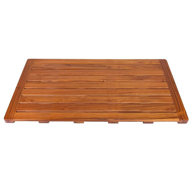 Utoplike Teak Bath Mat, Large Wood Shower Mats for Bathroom, 31.7"x17.9" Sturdy Floor Mat for Indoor Spa or Outdoor