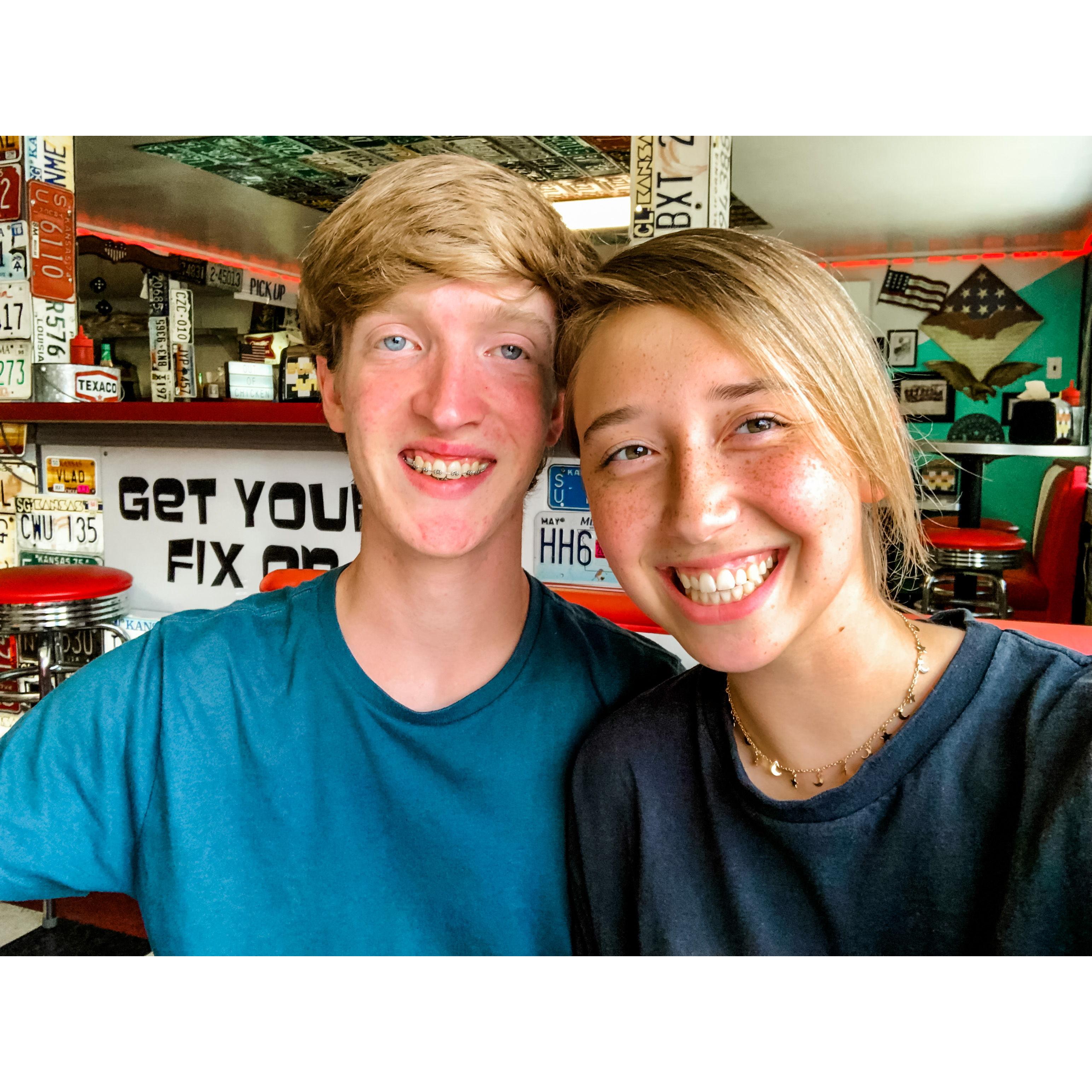 Dinner at Burger Junky - first date - 8-17-21