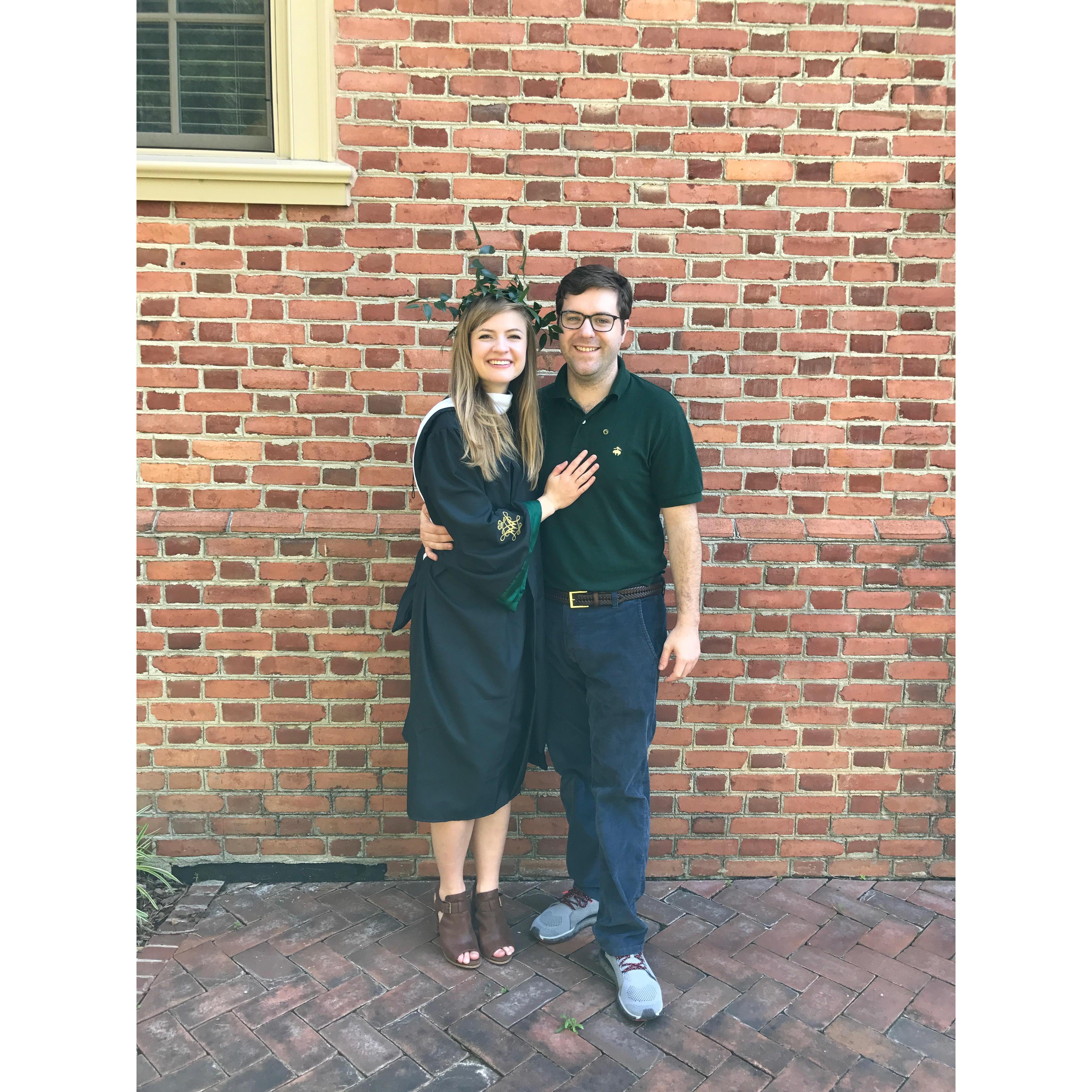 Eason's graduation from William and Mary a year later...Eason's turn to wear the laurel wreath! May 2017