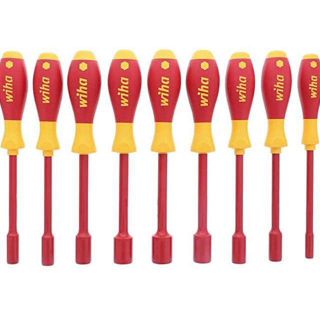 Wiha 32296 11-Piece 1000-Volt Insulated Nut Inch Driver Set