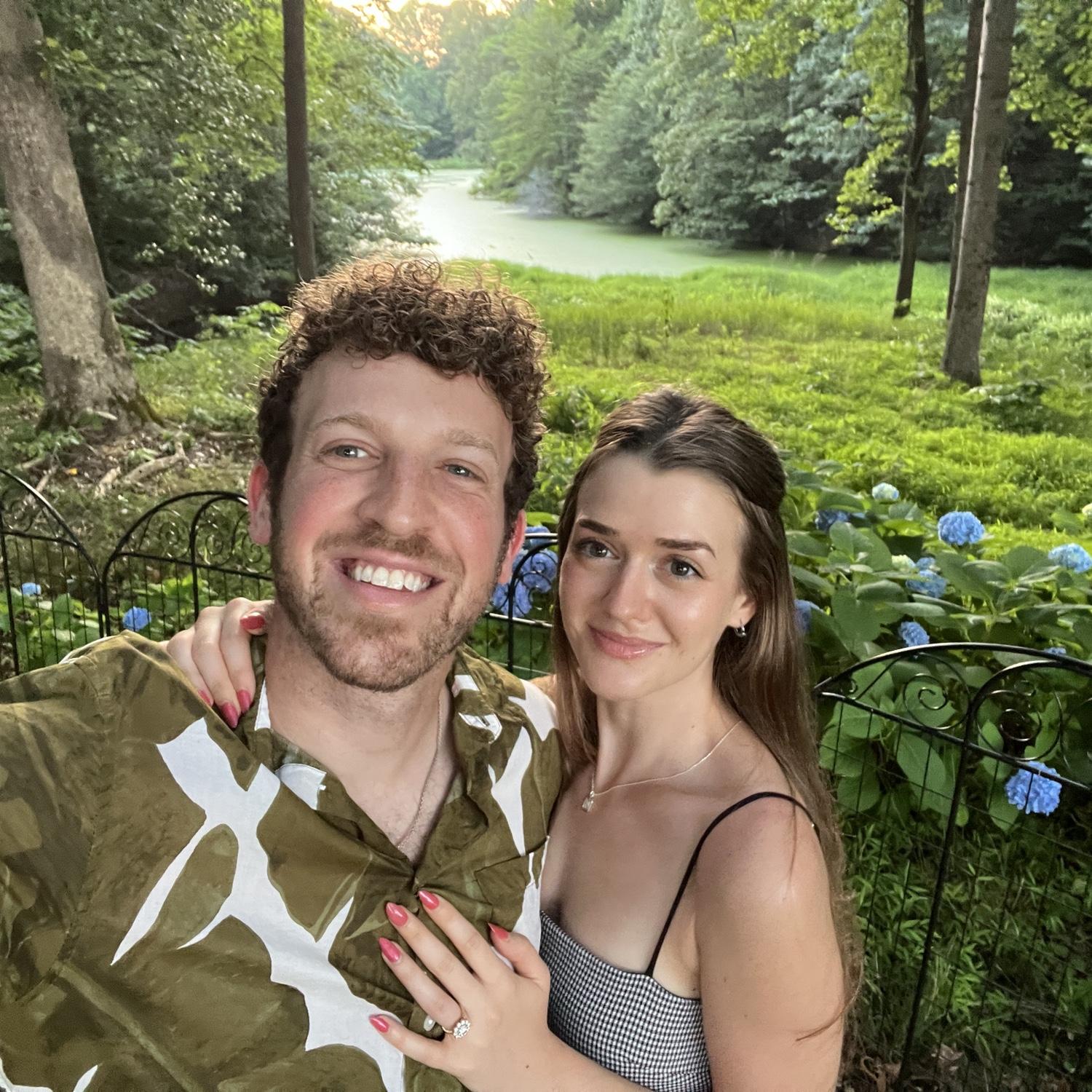 The night we went to our engagement spot again to see our wedding band play live, June, 2024.