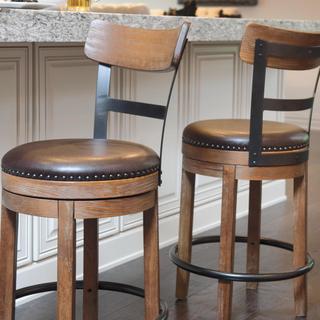 Pinnadel Upholstered Swivel Counter Stool