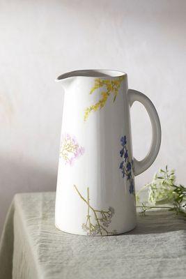 Floral Bunch Ceramic Pitcher