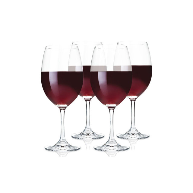 True St. Julien Bordeaux Glasses Set of 4 - Stemmed Wine Glasses for Red and White Wine in Crystal, Dishwasher Safe - 18 Oz, Clear