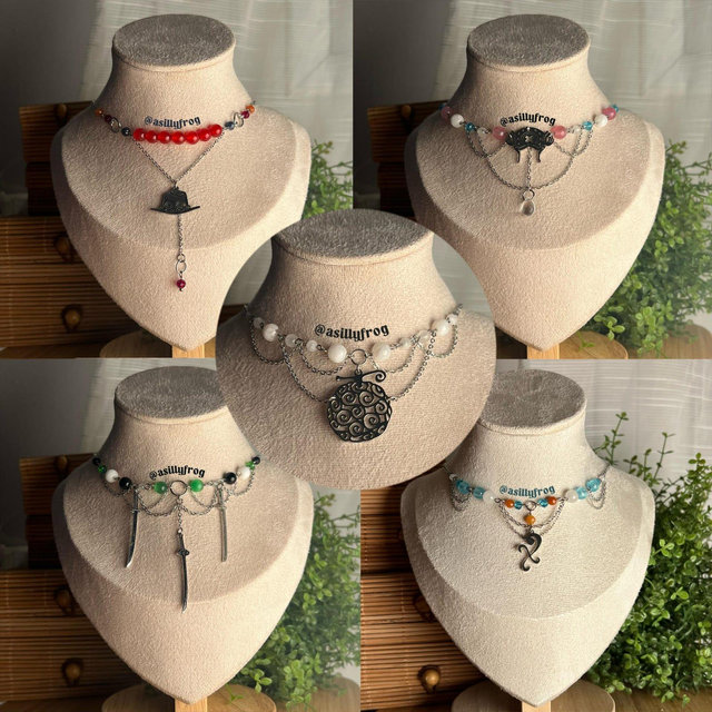 One Piece Inspired Necklaces: Luffy Zoro Ace Chopper Nami Anime Jewelry Fashion Handmade