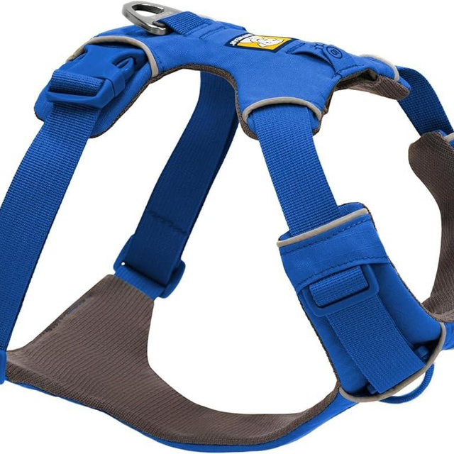 Ruffwear, Front Range Dog Harness, Reflective Soft Padded Everyday Harness with Dual Leash Clips, Adjustable and Lightweight Fit for Training or Walking for All Dogs, Blue Pool, Large/X-Large