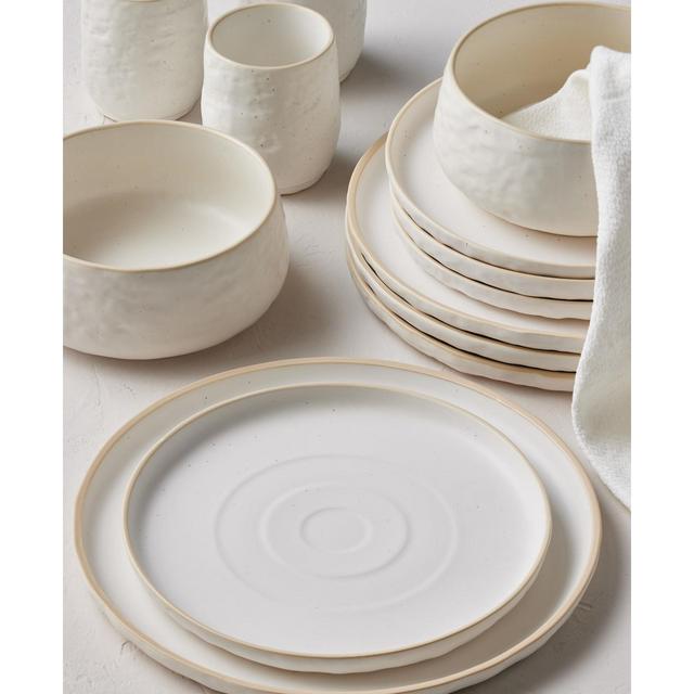 Stone by Mercer Project Shosai Stoneware 16 Pieces Dinnerware Set, Service for 4