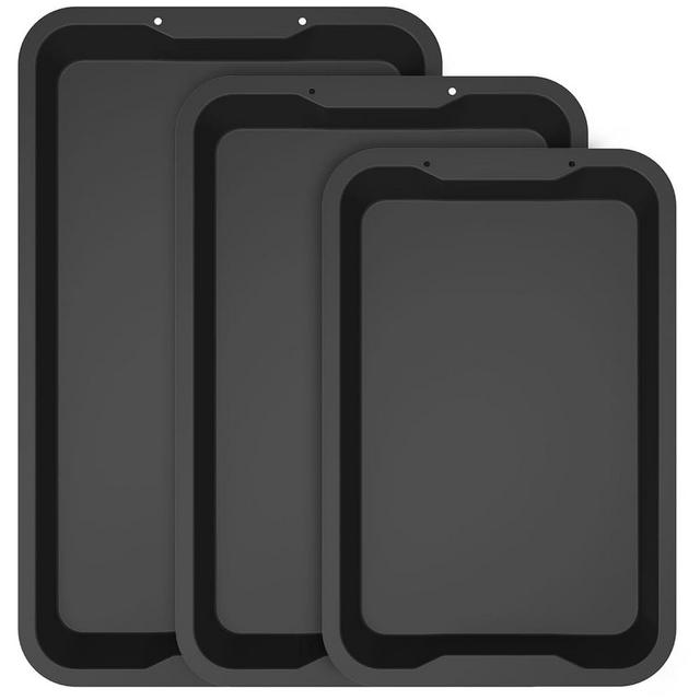 WEBROIL Nonstick Baking Sheet Pan Set for Ninja B33003 Foodi Oven,Cookie Baking Tray for Most Oven,Premium Gift for Bakeware Accessory,Toaster Oven Pan 11 x 17 Inch,10 x 15 Inch and 12 x 19 Inch