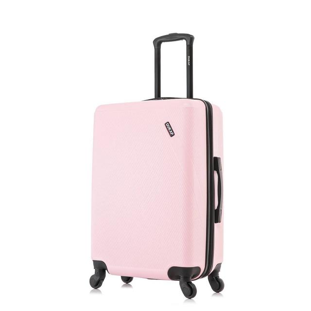 DUKAP Discovery Lightweight Hardside Medium Checked Spinner Suitcase - Pink