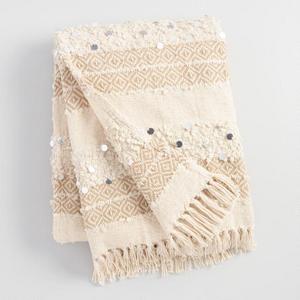 Ivory Moroccan Style Wedding Blanket Throw