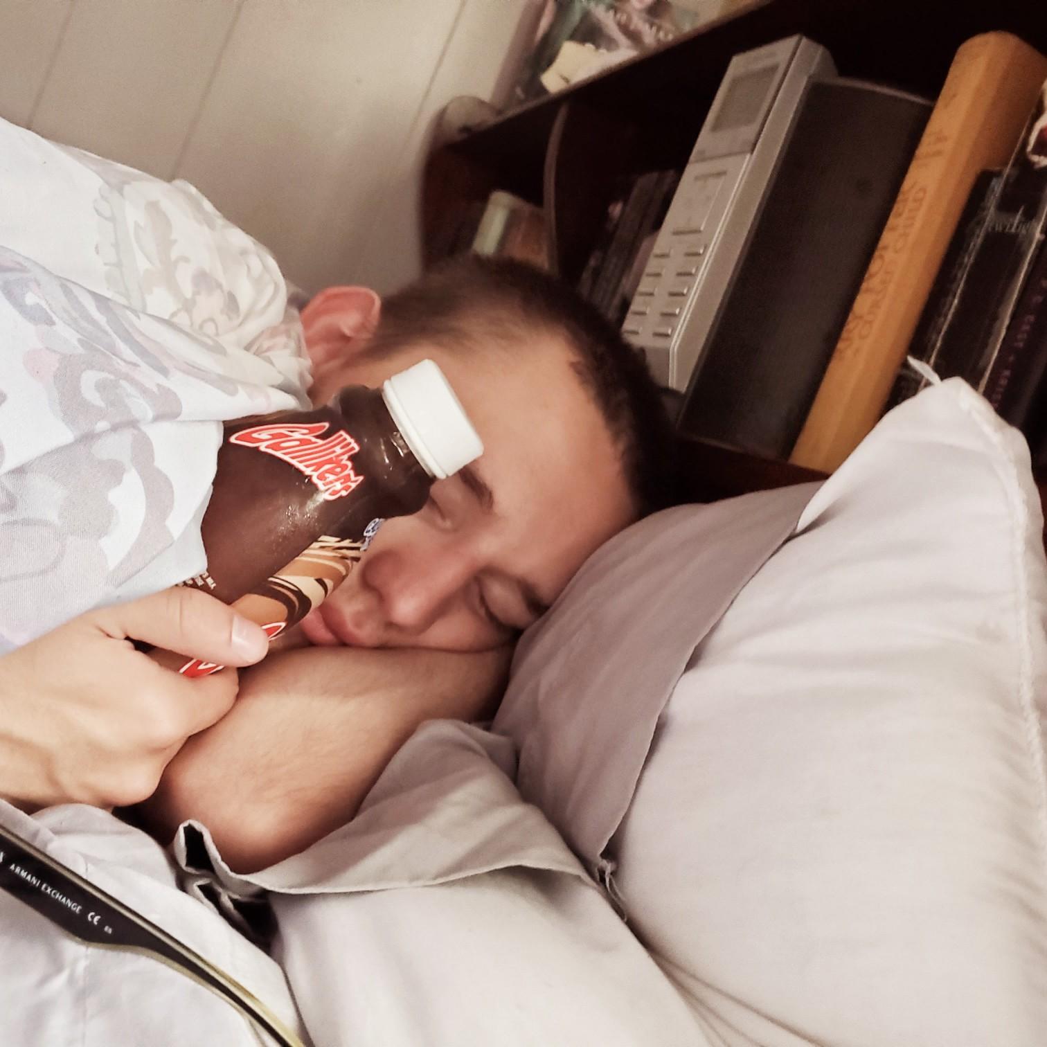 Ryder sleeping with his one true love... Chocolate Milk. Summer of 2019