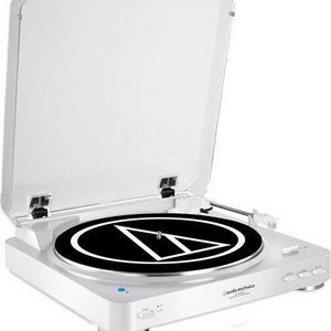 Audio Technica AT-LP60WH-BT Fully Automatic Bluetooth Wireless Belt-Drive Stereo Turntable, White