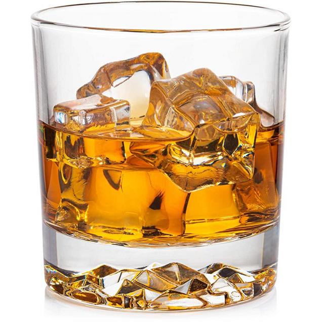 Whiskey Glass Set of 4 with Brilliant Mountain Imprint. Perfect for Whiskey, Bourbon, Scotch and Cocktails. Classic Design with a Modern Touch. Best Large 11.5 Ounce Premium Tumblers.