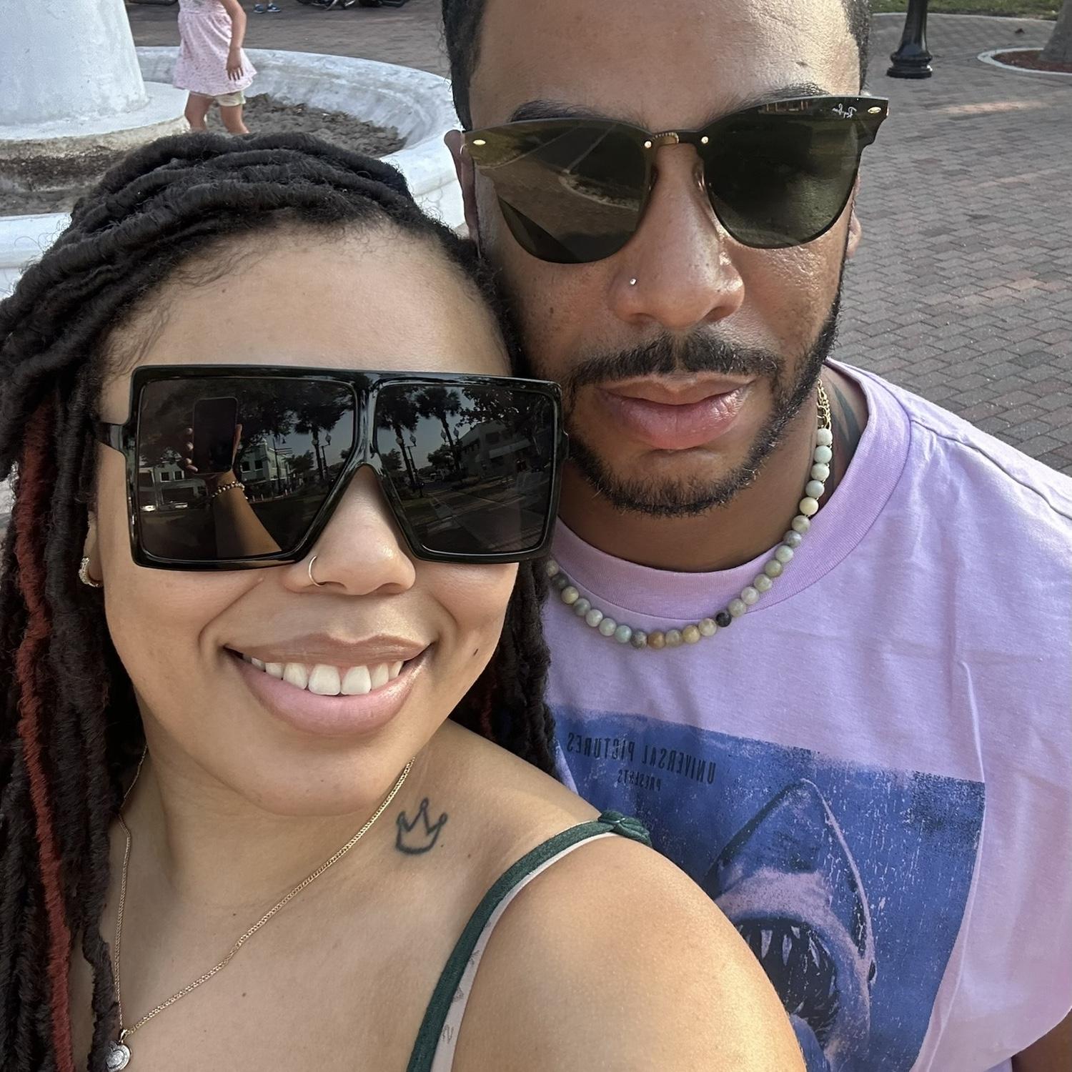 Enjoying a walk on the circle in downtown Sebring.