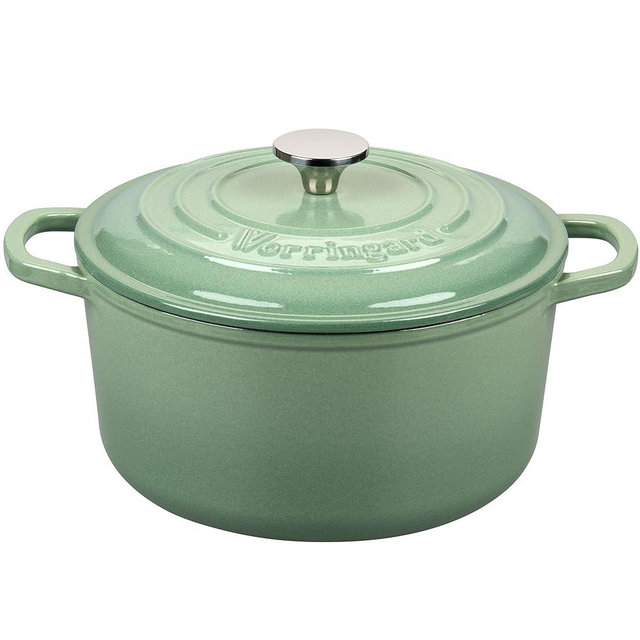 VORRINGARD Enameled Cast Iron Dutch Oven Pot with Lid, for Sourdough Bread Baking, Round Dutch Ovens, 4.5 Quart, Sage Green