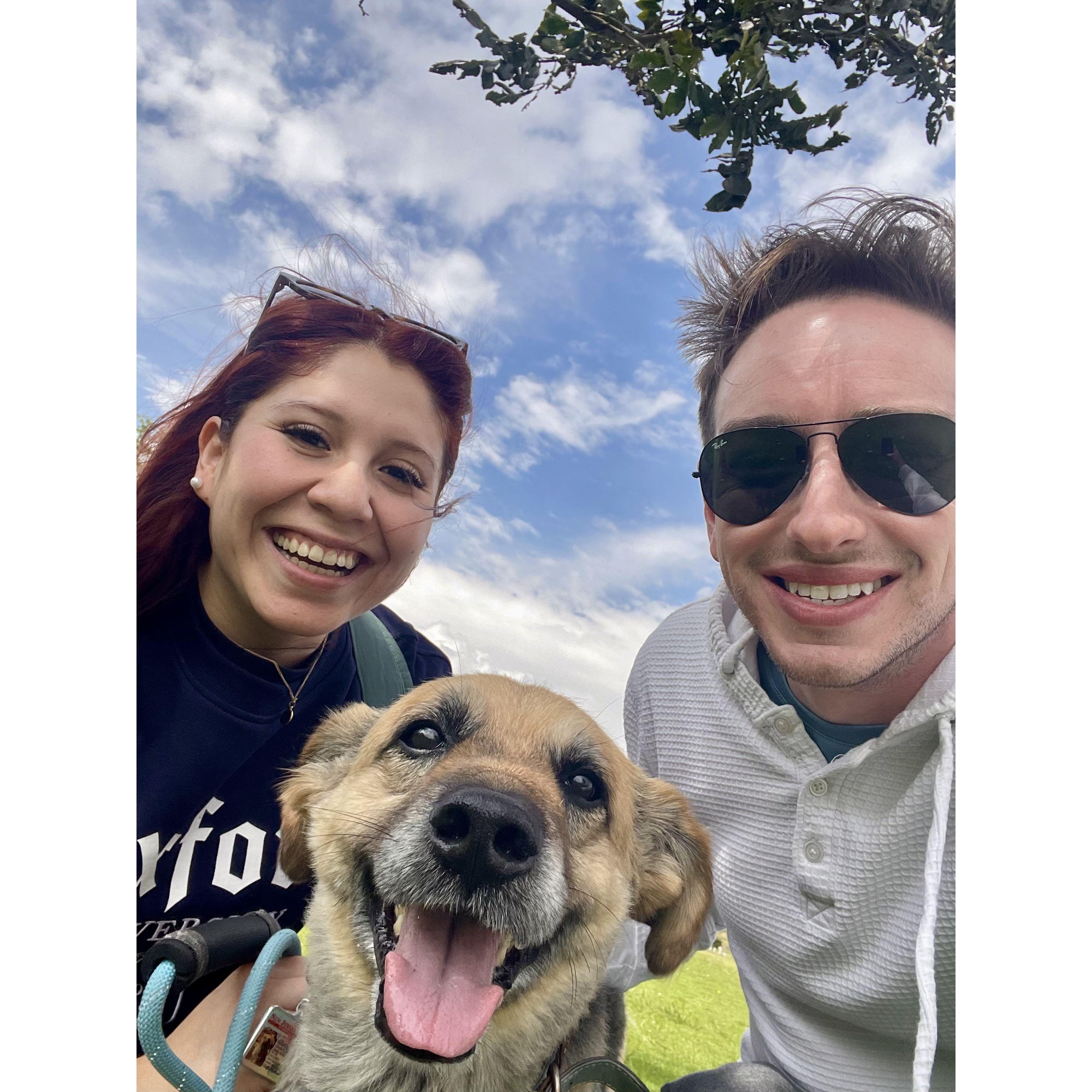 Taking Waffle to the park so Ty can race him lol